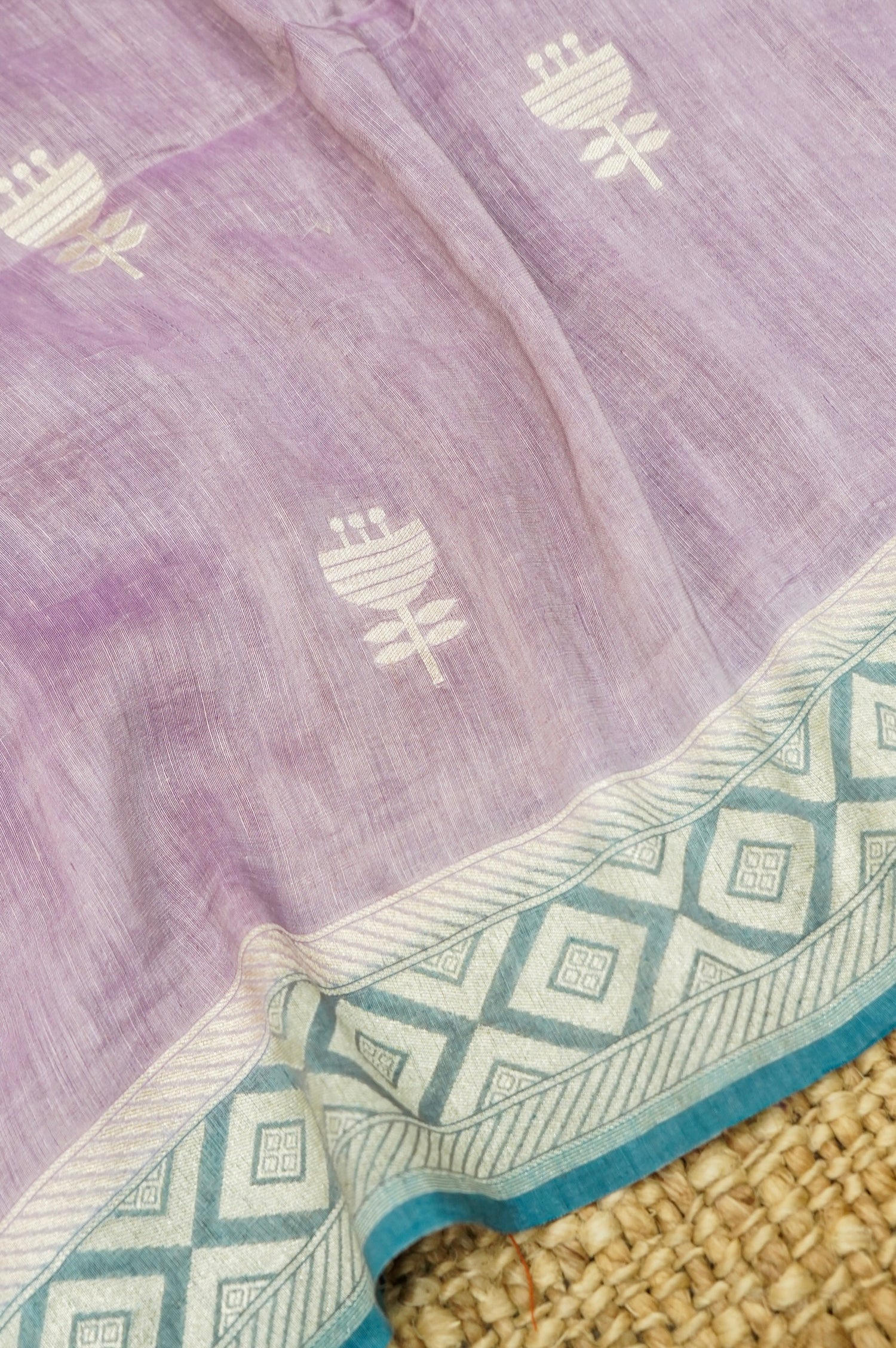 Handwoven Banarasi Pure Katan Silk Suit with Pink dupatta