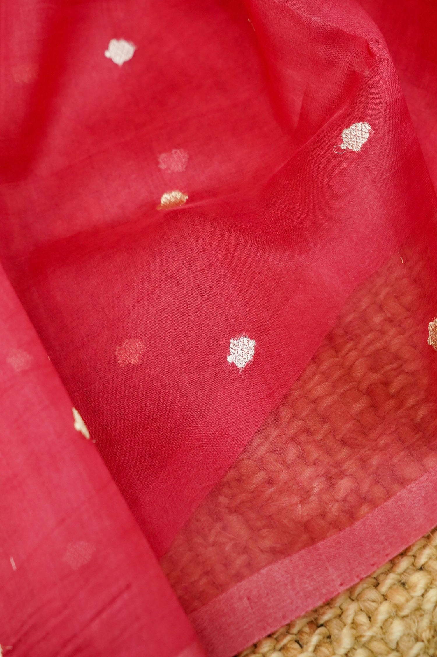 Pink Handwoven Banarasi Pure Katan Silk Meenakari Suit with Red-Pink Dupatta