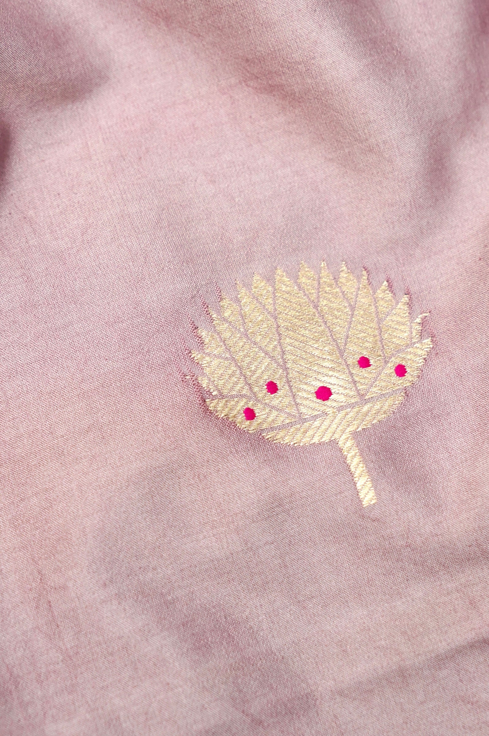 Pastel Handwoven Banarasi Pure Katan Silk Meenakari Suit with Rani Pink Dupatta