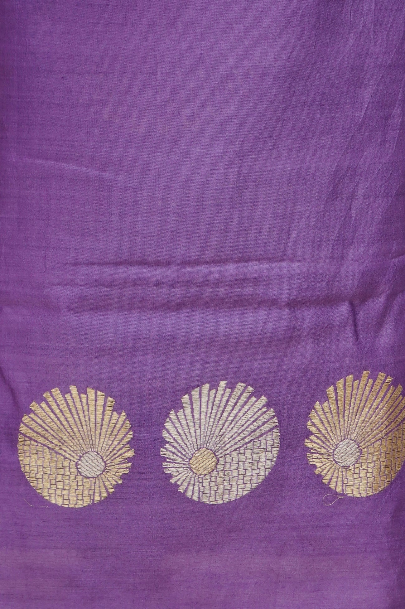 Purple Handwoven Banarasi Pure Katan Silk Meenakari Suit with Golden Dupatta