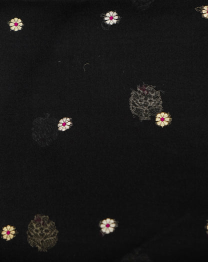 Black Handwoven Organza Suit with Beige Dupatta