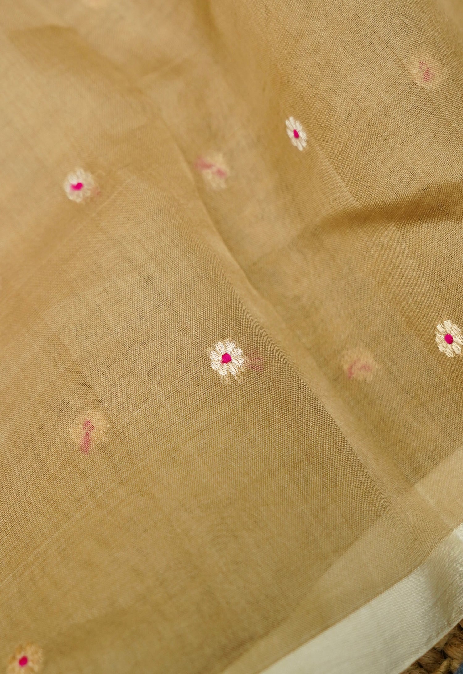Black Handwoven Organza Suit with Beige Dupatta