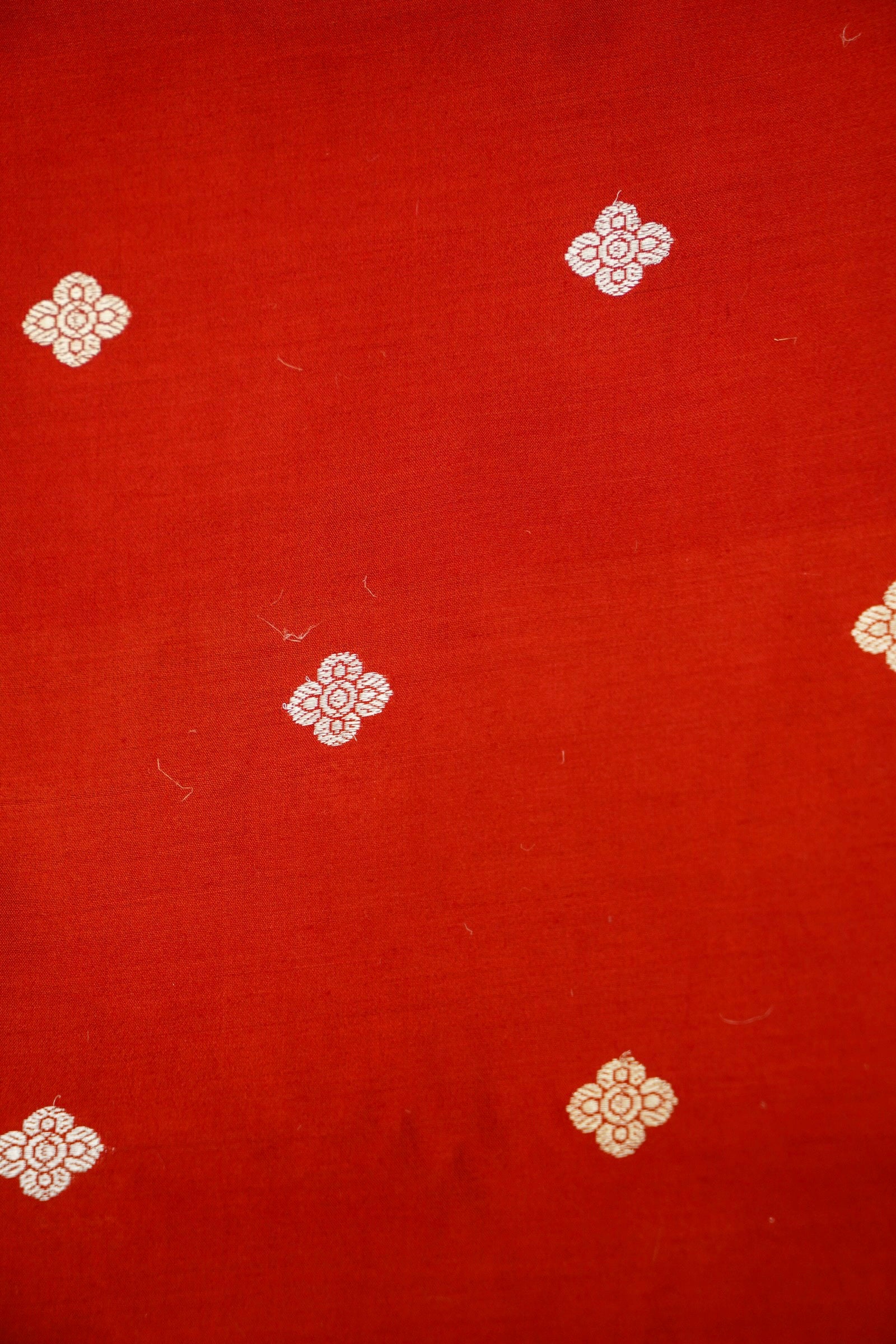 Red Handwoven Banarasi Pure Katan Silk Suit with Purple Dupatta