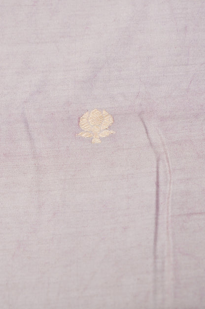Soft pastel Handwoven Banarasi Pure Katan Silk Meenakari Suit with Purple Dupatta