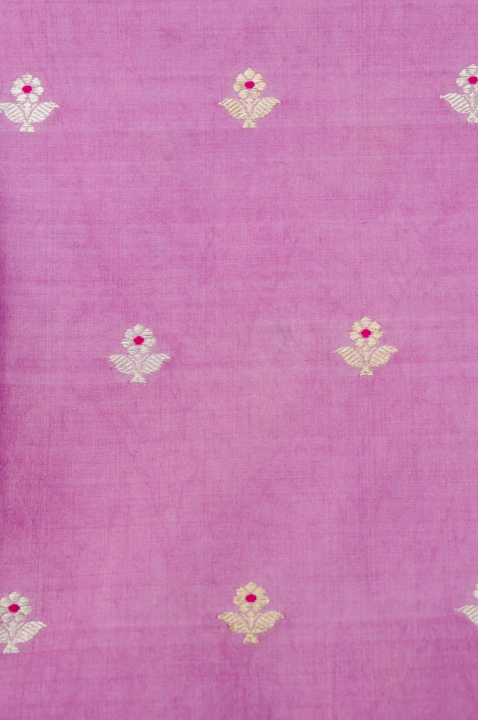 Pink Handwoven Banarasi Pure Katan Silk Meenakari Suit with Beige Dupatta