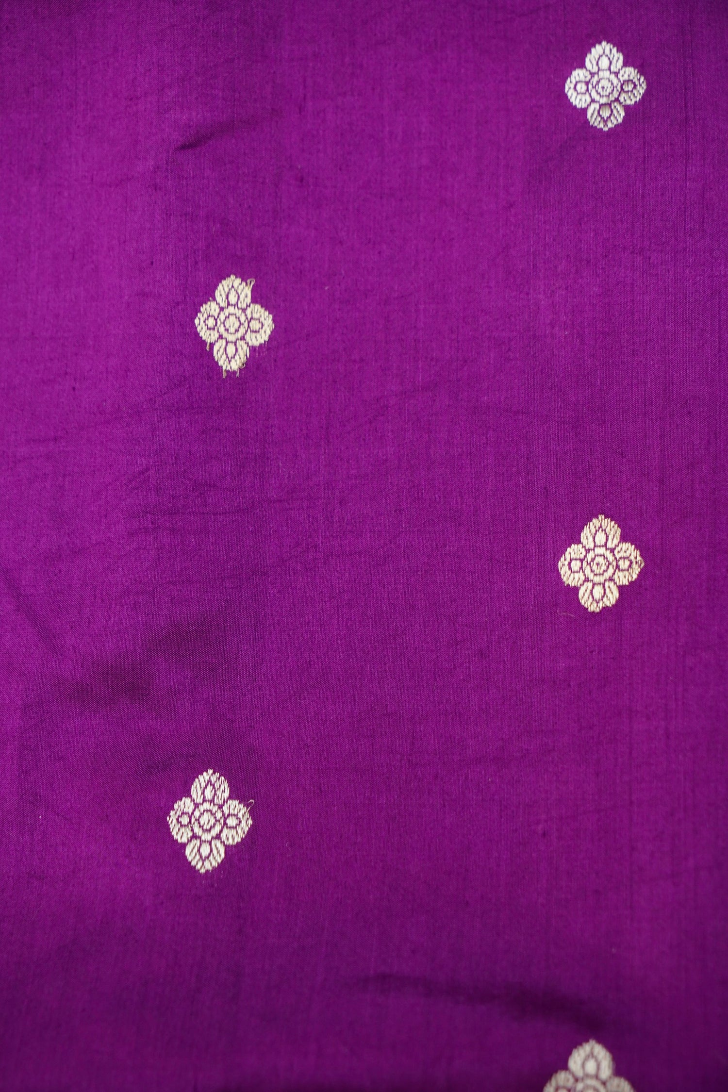Purple Handwoven Banarasi Pure Katan Silk Suit with Orange Dupatta