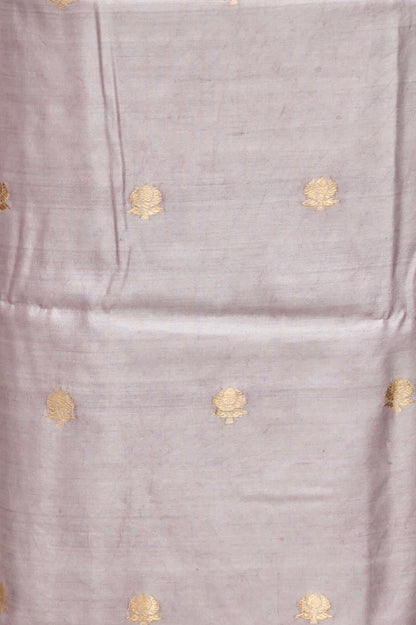 Soft pastel Handwoven Banarasi Pure Katan Silk Meenakari Suit with Purple Dupatta