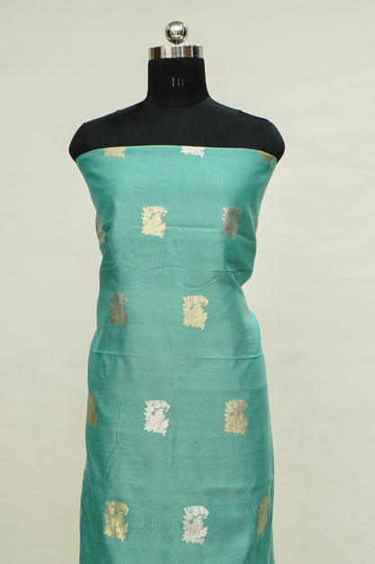 Handwoven Banarasi Pure Katan Silk Suit with Pink dupatta